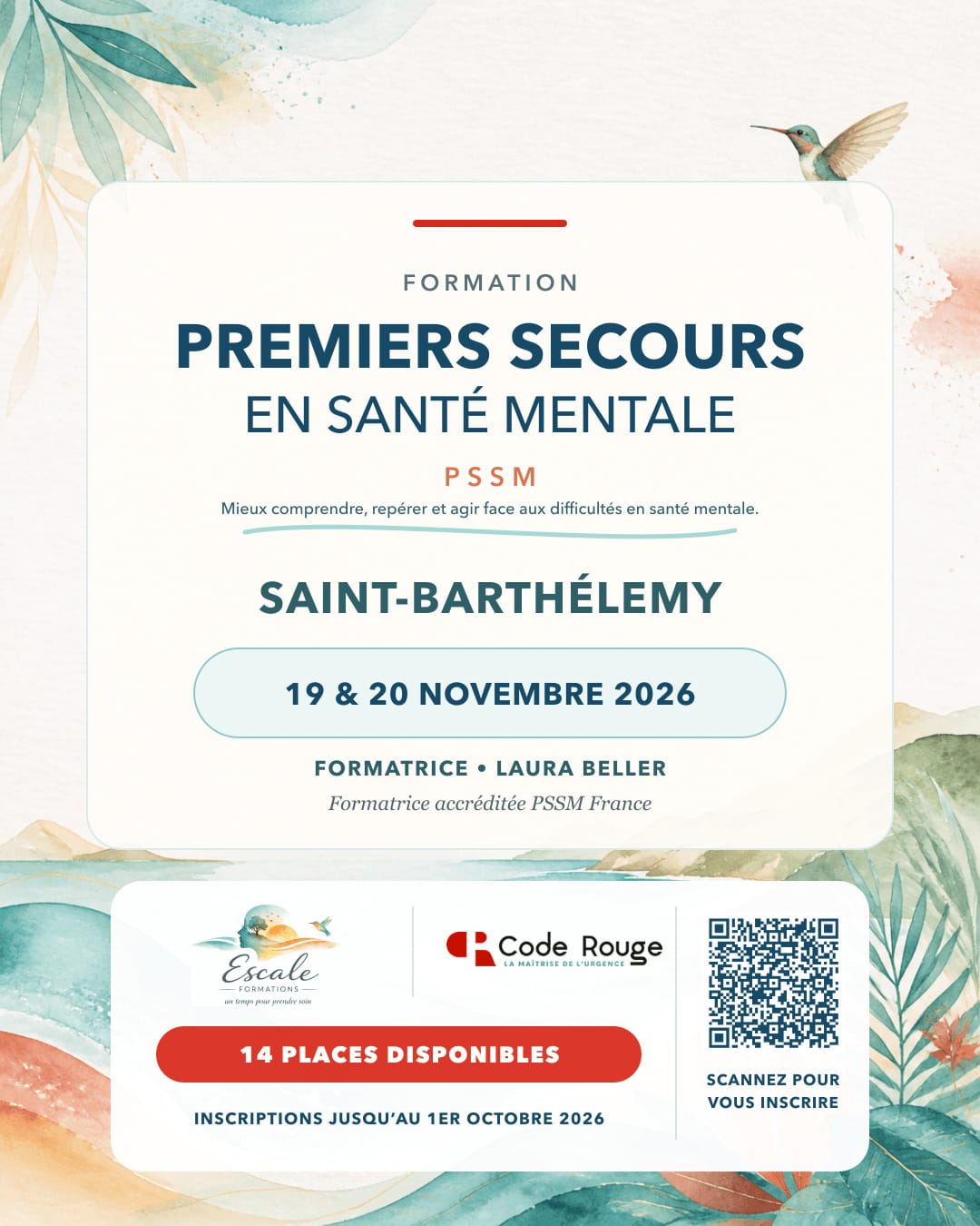 Formation PSSM à Saint-Barthélemy les 19 et 20 novembre 2026